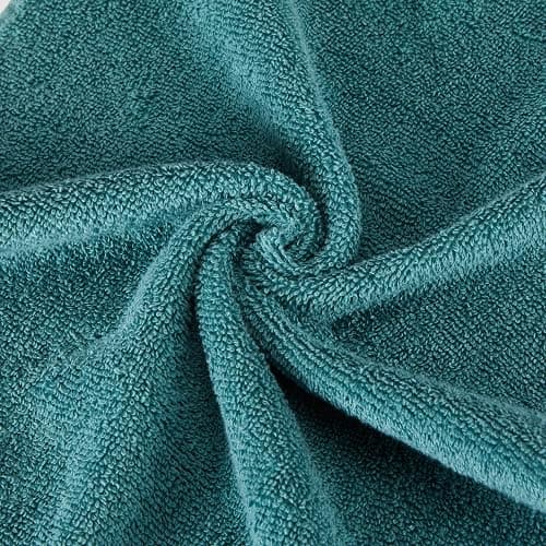 Amazon Basics Fade Resistant Bath, Hand and Washcloth Towel Set, 100% Cotton, Set of 6, Teal Green thumbnail 7