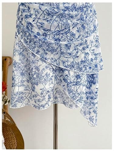 BEAUDRM Women's Y2K Floral Halter Dress Boho Mini Dress Backless Going Out Date Night Summer Vacation Sundress thumbnail 5