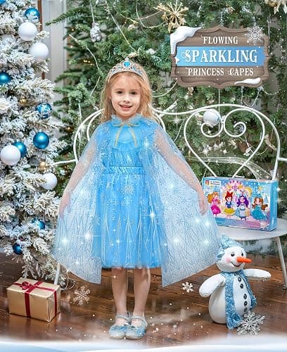 Jeowoqao Princess Dress Up Princess Dress for Girls, Dress up Clothes Little Girl Princess Pretent Play Costume Christmas Birthday Gift for Toddler Girls Age 3 4 5 6 Years thumbnail 2