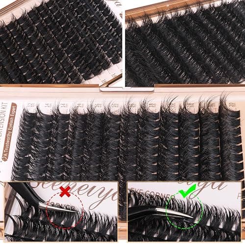 Geeneiya Lash Clusters 200D Full Eyelash Clusters 10-20mm Thick D Curvature Lash Extension Wispy Cluster Eyelash Extensions DIY Individual Eyelashes for Beginners thumbnail 7