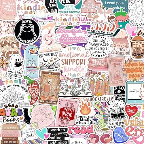 120 PCS Romance Book Stickers for Kindle, Bookish Sticker Pack for Readers Adult Spicy Booktok Vinyl Decals for Laptop IPAD Reader Water Bottle Girls Waterproof - Image 1