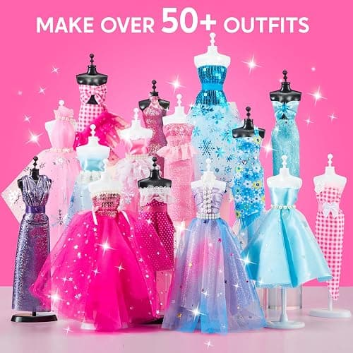 Klever Kits 400+PCS Fashion Design Crafts for Kids, Art and Crafts, DIY Sewing Kits with 3 Mannequins for Girls Aged 8-12, Birthday Presents, Toys for Kids thumbnail 6