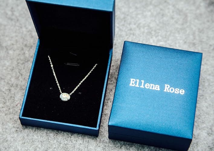Sterling Silver Opal Necklace, 925 Sterling Silver, Small Dainty Oval Opal Jewelry for Women, Gemstone Necklaces, Womens Jewelry, Simple Rose Gold Necklaces for Women thumbnail 6