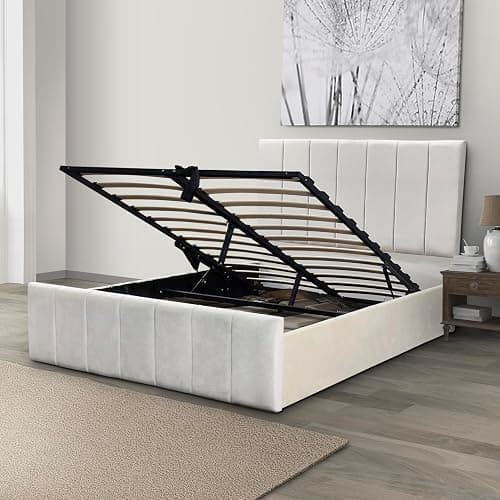 Linear Ottoman Bed Frame Modern Timeless (Black, King (U.K. Standard)) thumbnail 8