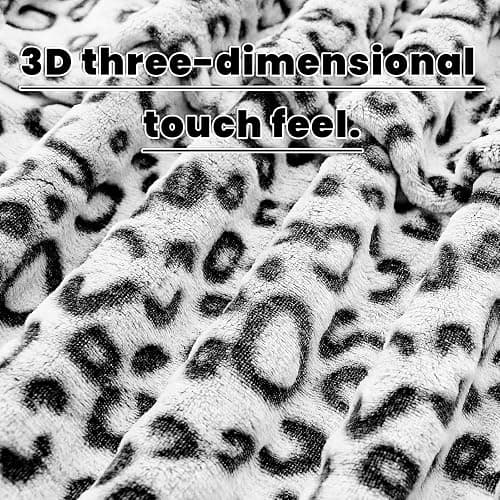 Black Leopard Throw Blanket, Soft Warm Cheetah Print Blanket for Boys Girls, Fuzzy Plush Home Room Decor for Car Seat Stroller Travel 40"x50" thumbnail 8