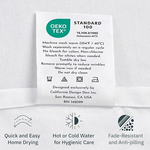 California Design Den 100% Cotton Pillow Cases Standard Size Set of 2, Soft Sateen Weave Pillowcase Set (Standard/Queen, Seafoam) thumbnail 5