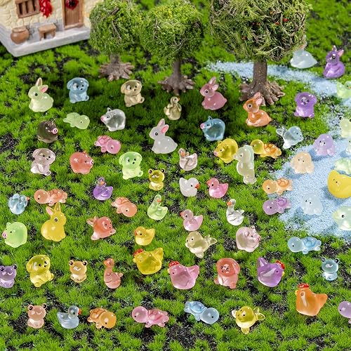 114pcs Luminous Mini Resin Animals 15 Types in the Dark to Hide Miniature Resin Animals Figures Glow in the Dark Small Plastic Ocean Animal for Fairy Garden Micro Landscaping Dollhouse Home Decor Part thumbnail 3
