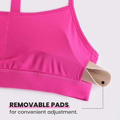 CRZ YOGA Butterluxe Y Back Sports Bras for Women - Padded Racerback Low Impact Spaghetti Thin Strap Workout Yoga Top thumbnail 6