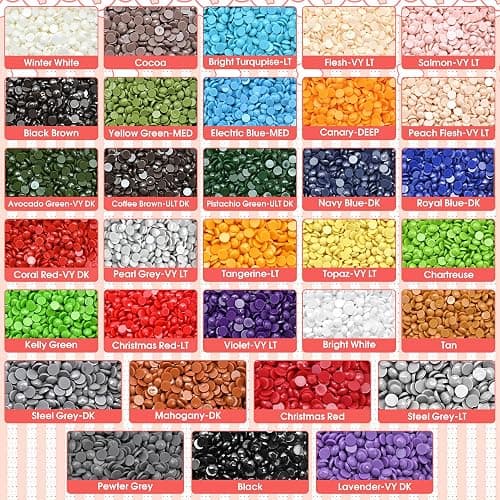 32000 PCS 32 Color Diamond Art Painting Beads Kit with Storage Box, Flat Bottom Round Resin Rhinestones for 5D Diamond Painting Accessories, Round Drills for DIY Diamond Art Crafts thumbnail 2