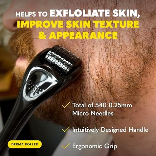 The Beard Club Signature Beard Growth Kit - Derma Roller, Beard Growth Oil, Beard Growth Vitamins, Vitamin Spray & Beard Brush - Gift Set thumbnail 3
