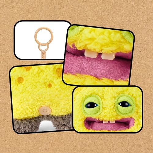 Fuggler Spongebob 5-inch Licensed Keyring Assortment 5 Pack by ZURU – Funny Ugly Monster Stuffed Animal with Human-Like Teeth, Collectible Bag Charm for Kids, Tweens, Teens, Adults thumbnail 6