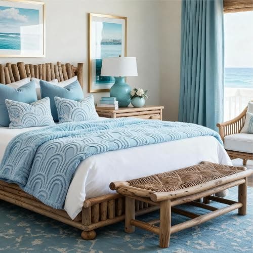 Bedsure GentleSoft Fleece Blanket Queen Size for Bed - Super Soft & Cozy, Fluffy Blankets for Women & Girls, Ideal for Sofa & Couch, Blue, 90x90 Inches thumbnail 8