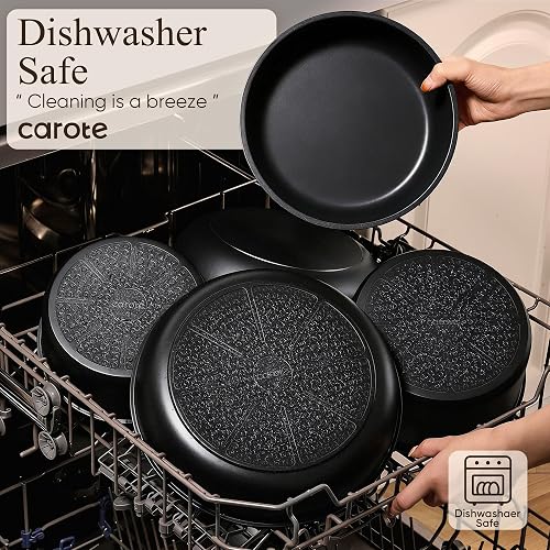 CAROTE 19pcs Pots and Pans Non Stick, Cookware Sets Detachable Handle, Induction Kitchen Pots and Pans,NonStick Cooking Set, Oven/Dishwasher/Fridge Safe, Space Saving thumbnail 6