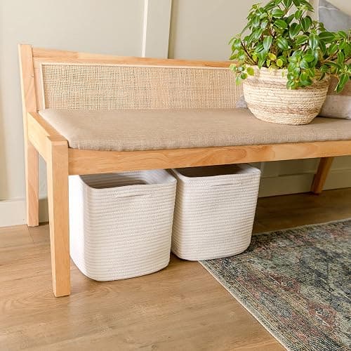 NaturalCozy Storage Cubes 11 Inch Cotton Rope Woven Baskets for Organizing, 3-Pack | Cube Storage Bin | Square Storage Baskets for Shelves Organizer, Classroom, Kids Toy Bins, Closet, Baby Nursery thumbnail 7