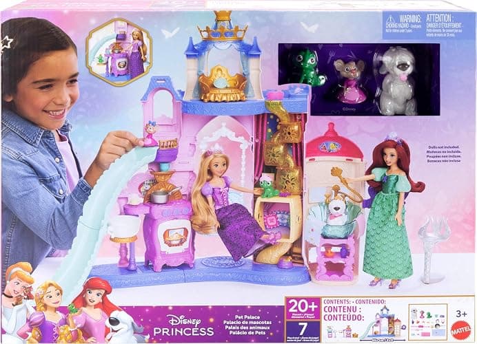 Mattel Disney Princess Pet Castle Playset with 7 Play Areas, 3 Animal Friends, Furniture & 17 Accessories, 2+ ft Tall, Inspired by Movies thumbnail 6
