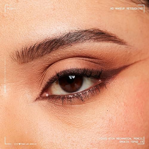 NYX PROFESSIONAL MAKEUP Vivid Rich Mechanical Eye Pencil, Vivid Rich Mechanical, Creamy Retractable Eyeliner - Smokin Topaz, Brown Eyeliner thumbnail 3