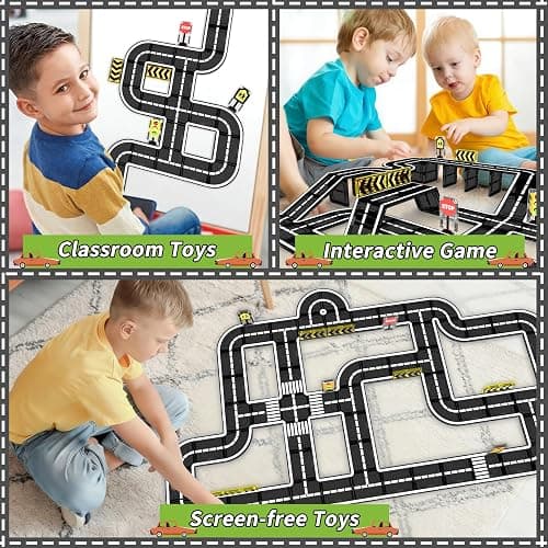 Goodtiles Magnetic Tiles Road Expansion Set, STEM Magnetic Building Blocks for Kids Ages 3-5 4-8 5-7, Preschool Learning Sensory Kids Toys for Toddler Birthday thumbnail 6