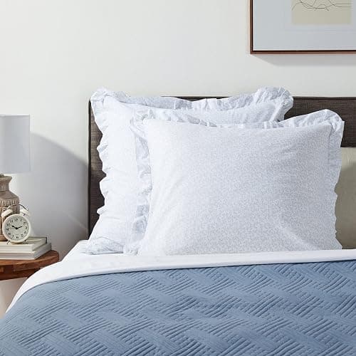 Laura Ashley Home - Euro Sham Set, Smooth Cotton Shams with Envelope Closure, Lightweight & Stylish Home Decor (Chloe Blue, 2 Piece) thumbnail 5