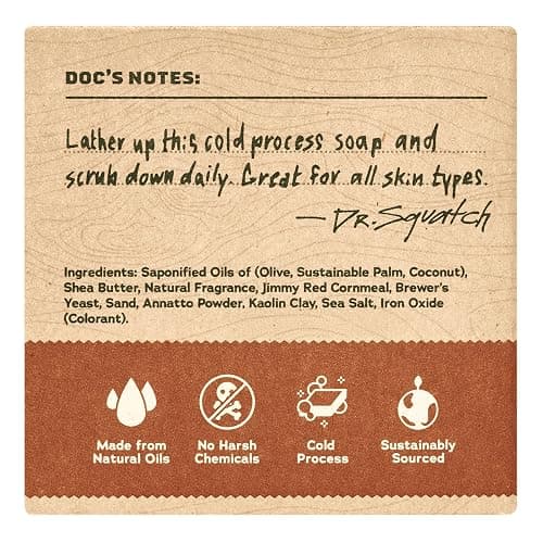 Dr. Squatch Natural Bar Soap for Men - Cold Process Soap with No Harsh Chemicals - Wood Barrel Bourbon (5 oz, 3-Pack) thumbnail 3