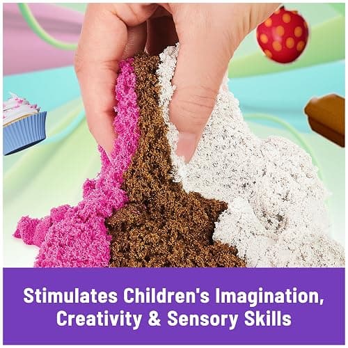 Kinetic Sand Scents, Ice Cream Treats Playset with 3 Colors Scented Play Sand & 6 Tools, Sensory Toys, Holiday Gifts & Stocking Stuffers for Kids Ages 3 and up thumbnail 5