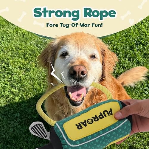 PUPROAR Golf Dog Toy, Dog Birthday Gift, Funny Squeaky Plush Rope Golf Bag Toy for Small, Medium & Large Breeds thumbnail 5