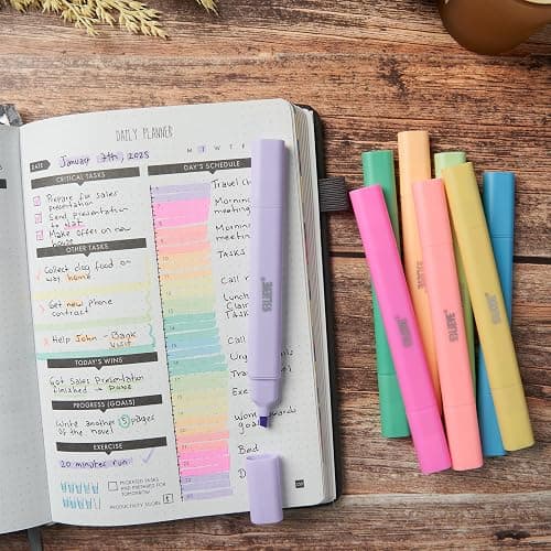 BLIEVE- Aesthetic Bible Highlighters No Bleed Through Assorted Colors, Cute Highlighter Dual Tip For Journaling Supplies And School Accessories, Bible Highlighters And Pens No Bleed (VIBRANT) thumbnail 6