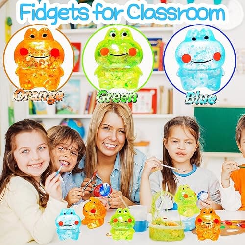 1Pcs Frog Squishy Stress Balls for Kids Adults Stretchy Fidget Ball for Anxiety Stress Relief Hand Therapy Sensory Squishy Ball Squeeze Fidgets for Party Favors Classroom Prizes (Blue) thumbnail 6