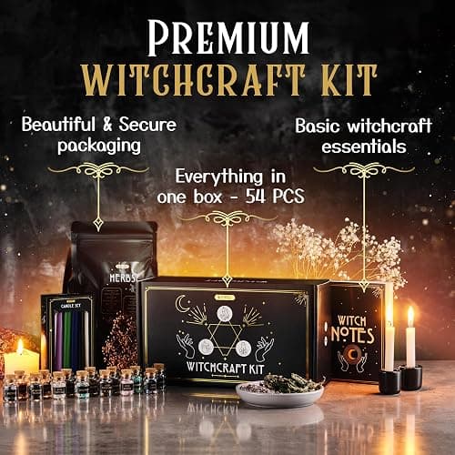 Wyspell Witchcraft Supplies Kit for Witch Altar 54PCS - Spell Candles for Witches - Crystals Spell Jars for Witches - Herbs for Spells - Beginner Witch Starter Box - Witchcraft Kit thumbnail 3