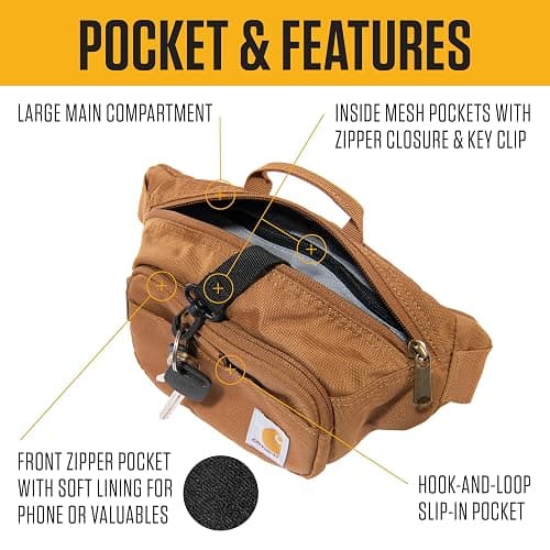 Carhartt Classic Adjustable Sling Bag, Durable, 600-Denier Water Resistant Hip Pack thumbnail 3