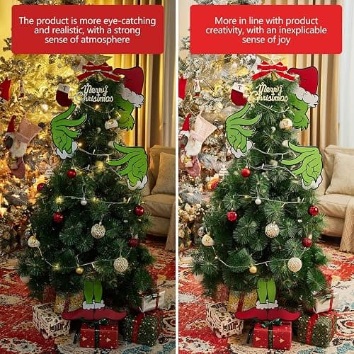 Christmas Elf Decorations for Christmas Tree,Elf Head Arms and Legs Christmas Tree Ornament,Thief Stole Elf Body Tree Topper Ornaments for Holiday Xmas Home Party Decorations (Green) thumbnail 5