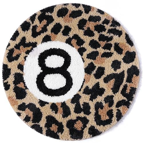 Dripykiaa Cheetah 8 Ball Rug Room Decor 24" Round Leopard Print Room Decor, Soft Plush Area Rug for Trendy Bedroom, Living Room, Dorm, Modern Aesthetic Home Accents for Women & Teens - Image 1