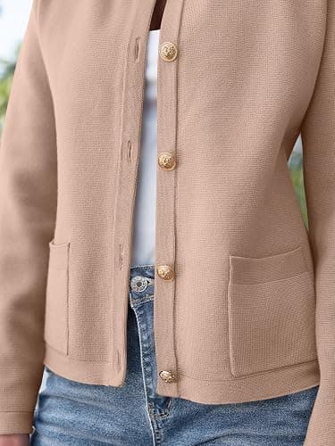ANRABESS Women Striped Cardigan Sweaters Button Down Cropped Knit Lady Jackets Coat 2025 Fall Outfits Trendy Clothes thumbnail 6