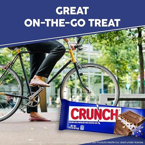 CRUNCH Full-Size Candy Bar, Creamy Milk Chocolate with Crunchy Crisped Rice, 36 Individually Wrapped Bars, 1.55 oz Each thumbnail 8