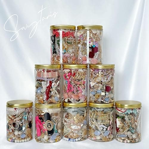 Swytaris 50 pcs Mystery Jewelry Jar, Mixed Surprise Jewelry Set for Woman Includes Necklaces, Earrings, Rings, Bracelets and Hair Accessories, Unique Anniversary Birthday Friendship Gift for Her thumbnail 3