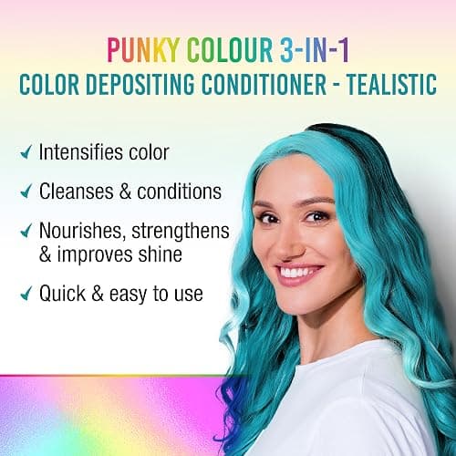 Punky Colour 3-in-1 Color Depositing Hair Cleanser & Conditioner, 8.5 fl oz. (Tealistic) thumbnail 2