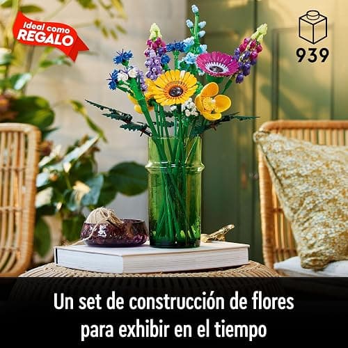 LEGO Icons Botanical Collection Le Bouquet de Roses, Fleurs Artificielles pour Décorer la Chambre & 10313 Icons Bouquet de Fleurs Sauvages, Plantes Artificielles avec Coquelicots et Lavande thumbnail 6