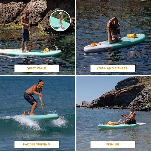 HUIIKE Inflatable Paddle Board for Adults with Accessories Included, Oar, Fins, Pump. Stand Up Paddleboard Great Stability and Resistance. 10’ x 33" x 5.9", Maximum Load 286 lb thumbnail 5
