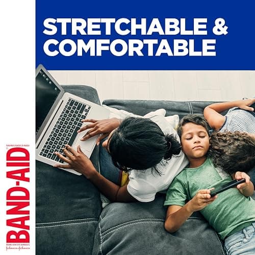 BAND-AIDBrand Flexible Fabric Adhesive Bandages for Minor Wound Care, Assorted Sizes, Family Pack, Cover and Protect Minor Wounds, Memory Weave Fabric, Gentle Removal, 50 Count thumbnail 5