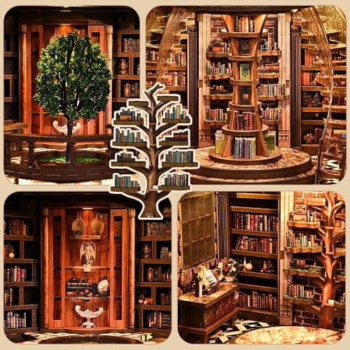 Book Nook，DIY Miniature Book Nook Kit for Adults and Teens，3D Wooden Tiny House for Family and Friends，Bookshelf Dollhouse Decor in Halloween/Christmas thumbnail 7