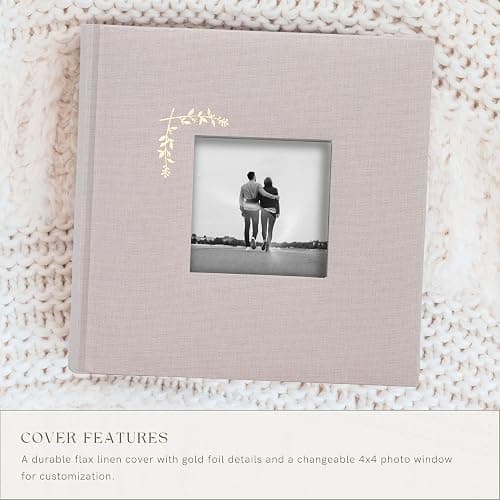 Elegant Linen Photo Album - 200 Acid-Free Pockets for 4x6 Pics - Perfect for Weddings & Gifts thumbnail 4
