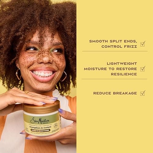 SheaMoisture Jamaican Black Castor Oil Leave In Conditioner 100% Pure Jamaican Black Castor Oil For Damaged Hair to Soften and Detangle Hair 11.5 oz thumbnail 5
