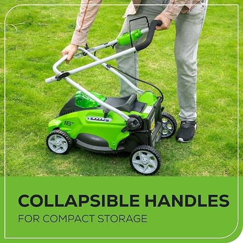 Greenworks 40V 16" (Push) Cordless Lawn Mower, 4.0Ah Battery (1/3 Acre, Push Button Start, Compatible with 75+ Tools) thumbnail 8