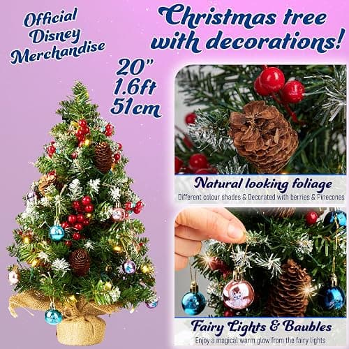 Disney Stitch Mini Christmas Tree, 1.7ft Tabletop Artificial Small Christmas Tree with LED Lights, Xmas Decorations for Home, Office Gifts (Multi Stitch) thumbnail 3