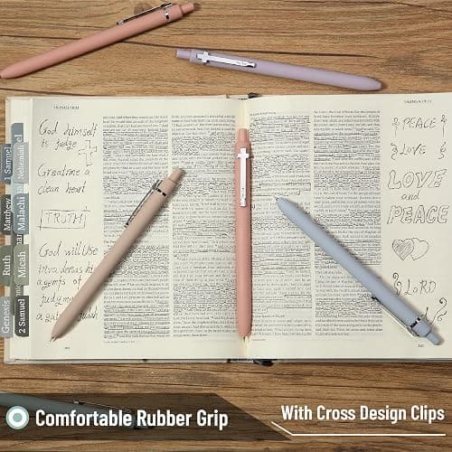 Mr. Pen- Bible Journaling Pens, 6 Pack, Black Ink, Retractable Gel Pens 0.5 mm, Soft Pastel Barrels with Silver Cross Clip, Smooth Writing for Bible Study, Journaling, Planning & Gifts for Women thumbnail 5