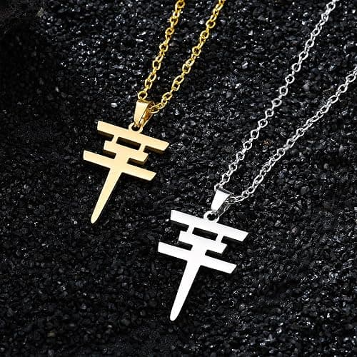 Medsor Rock Roll Necklace Stainless Steel Pendant Jewelry for Men Women Music Fans thumbnail 2