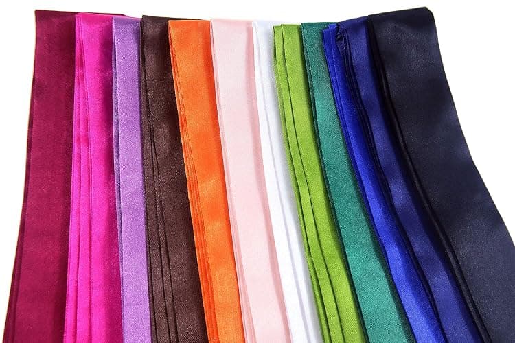 LilMents 12 Set Mixed Designs Satin Head Hair Handbag Handle Highlights Scarf Tie Bundle thumbnail 3
