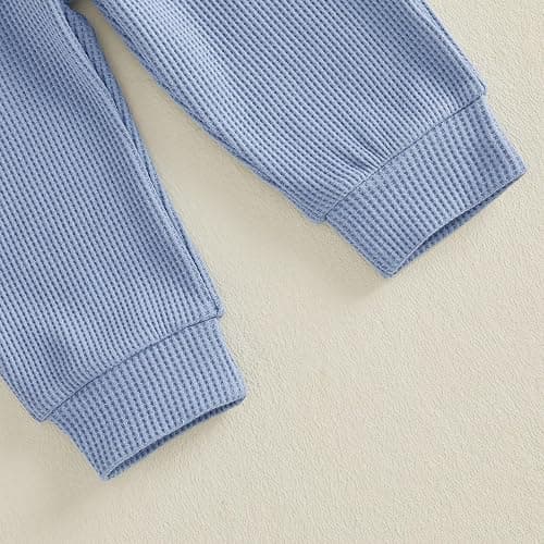 Adobabirl Baby Boy Fall Winter Clothes Cute Lil's Dude Embroidery Long Sleeve Romper Pants Set Newborn Waffle Knit Outfits thumbnail 9