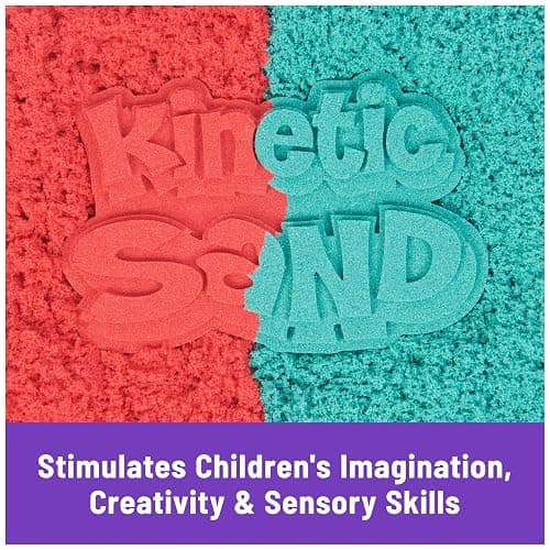Kinetic Sand Mold n’ Flow with 1.5lbs Red & Teal Play Sand, 3 Tools, Sensory Toys, Holiday Gifts & Stocking Stuffers for Kids Ages 3 and up thumbnail 5
