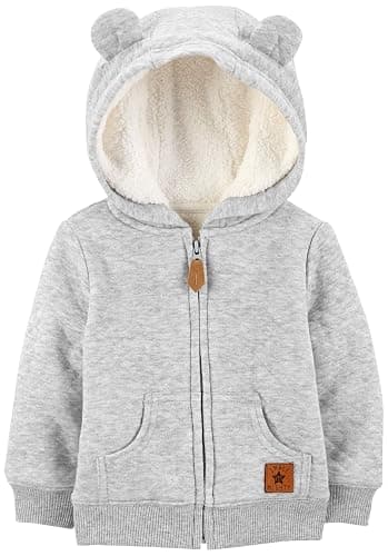 Simple Joys by Carter's Baby Hooded Sweater Jacket with Sherpa Lining - Image 1