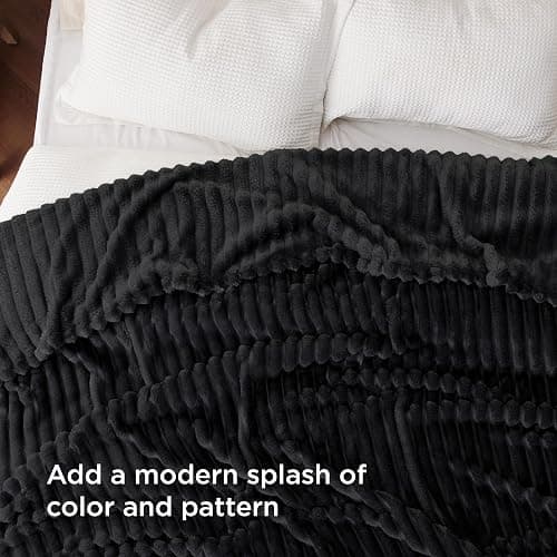 Bedsure GentleSoft King Size Blanket for Bed - Cozy Soft Blankets for Women, Cute Large Fleece Throws for Girls, Black, 108x90 Inches thumbnail 5